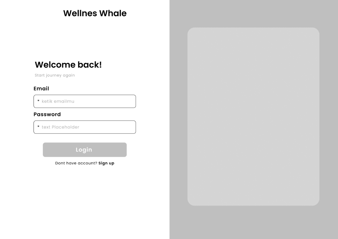 Low Fidelity Wireframe