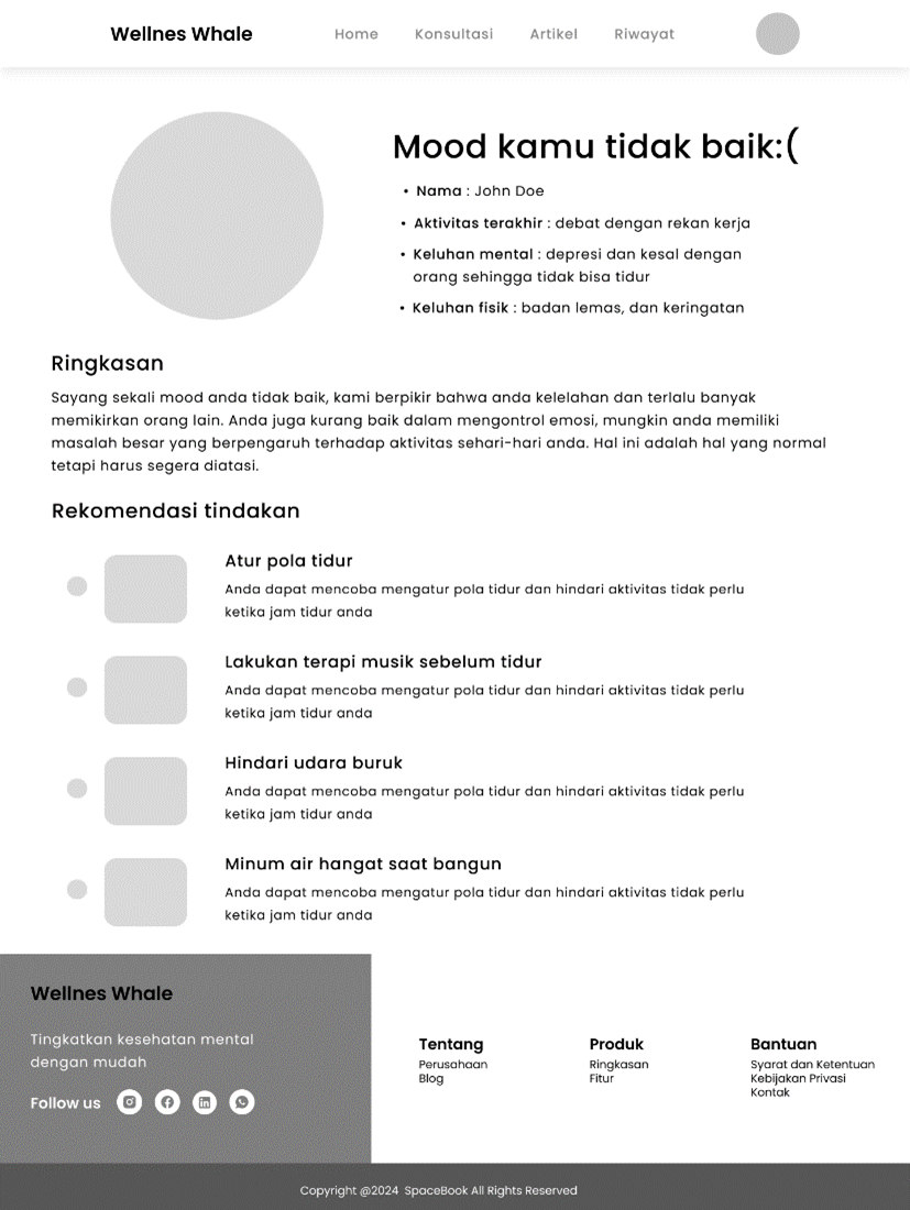 Low Fidelity Wireframe