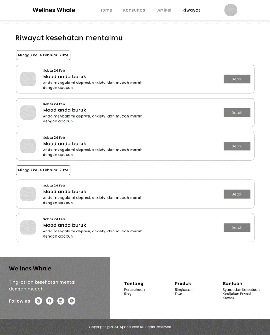 Low Fidelity Wireframe